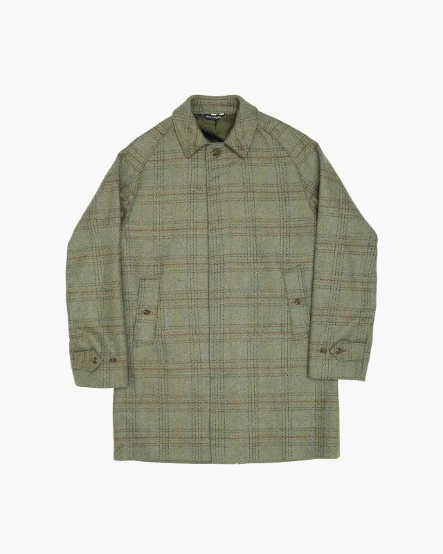 Archive Moss Overcheck Tweed Overcoat sold by John Simons