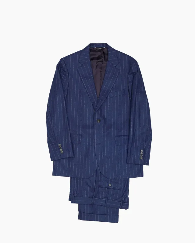 Vintage Made in USA J. Press Navy Chalk Stripe Pressidential Suit sold by John Simons