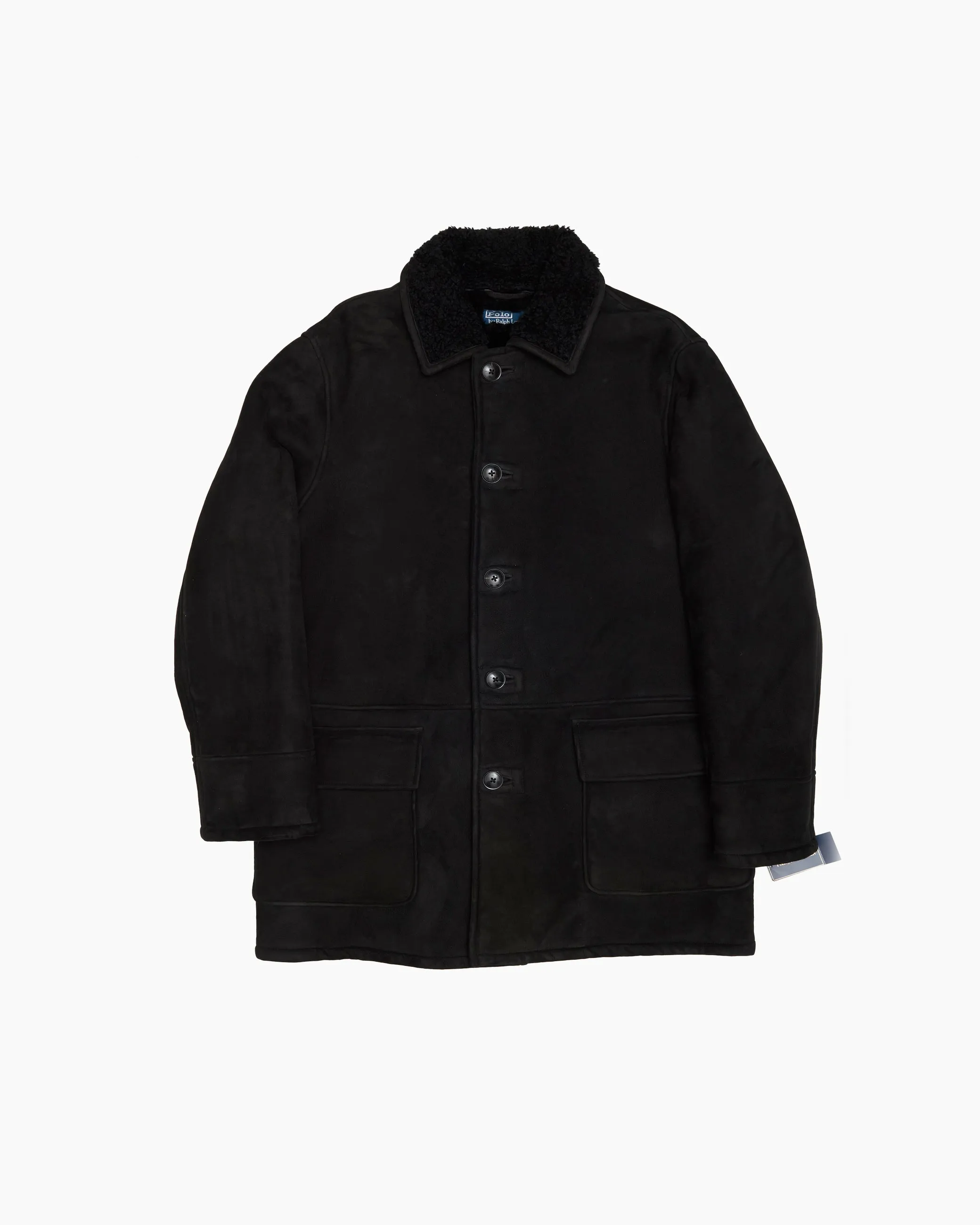 Vintage Ralph Lauren Black Sheepskin Coat sold by John Simons