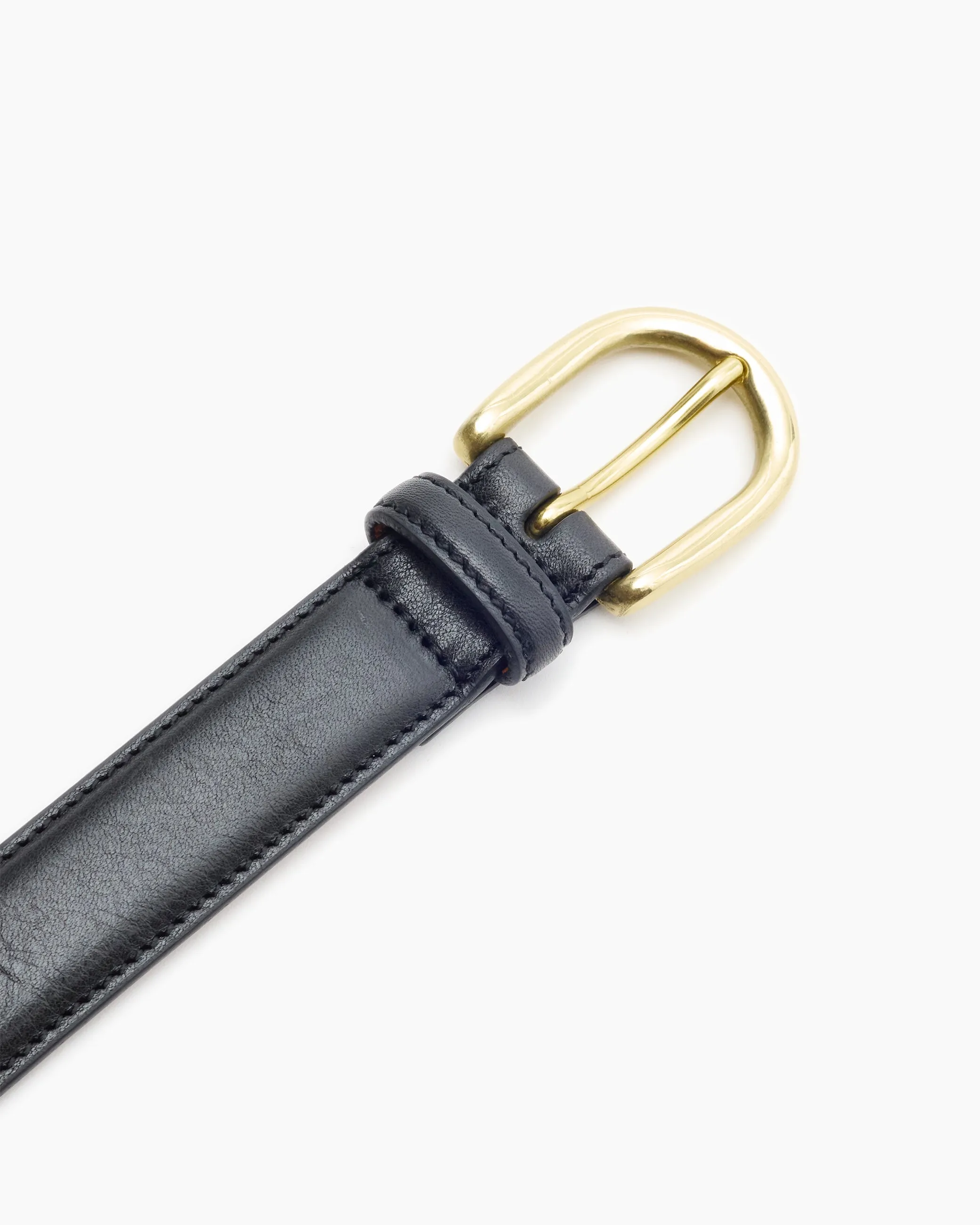 Black Horseshoe Buckle Slim Leather Belt sold by John Simons product image thumbnail 2