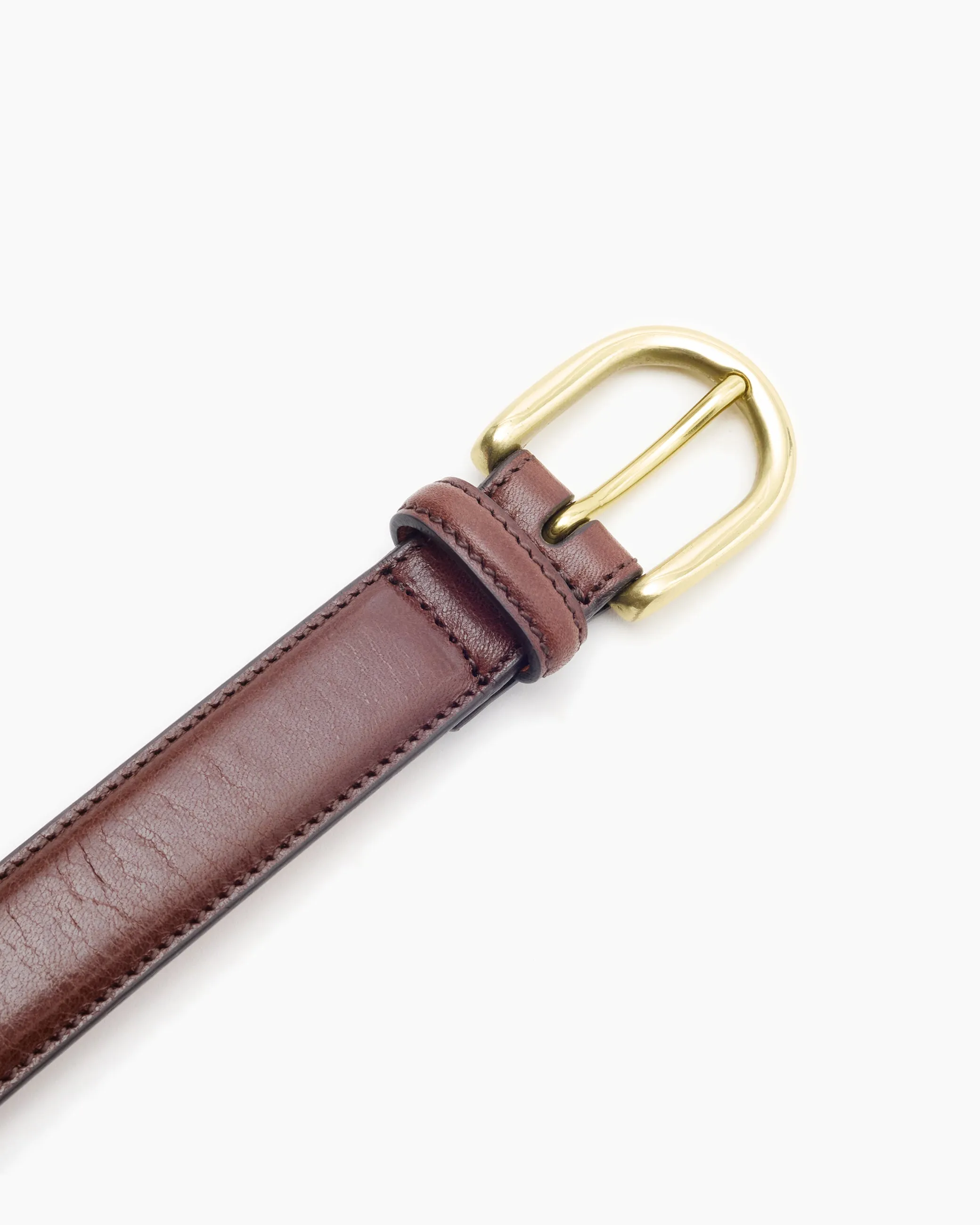 Brown Horseshoe Buckle Slim Leather Belt sold by John Simons product image thumbnail 2