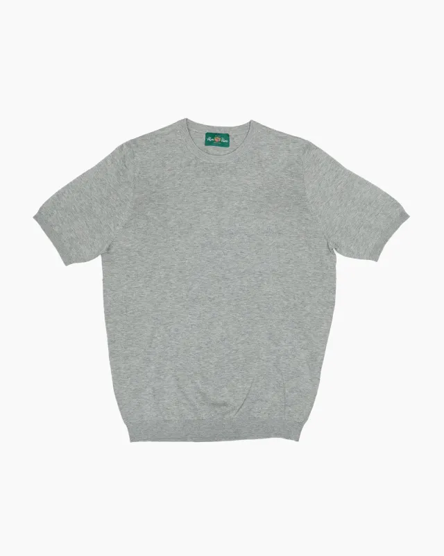 Light Grey Mix Fairbourne Short Sleeve Crew Neck made by Alan Paine