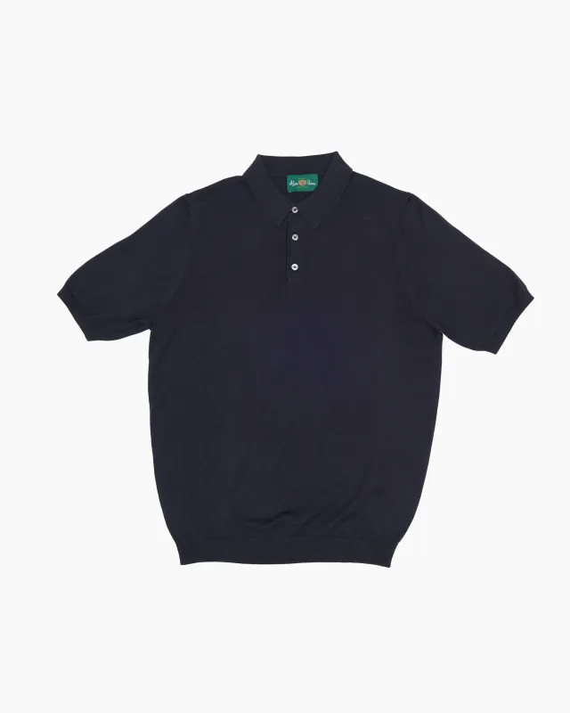 Dark Navy Paignton Short Sleeve Polo Shirt made by Alan Paine