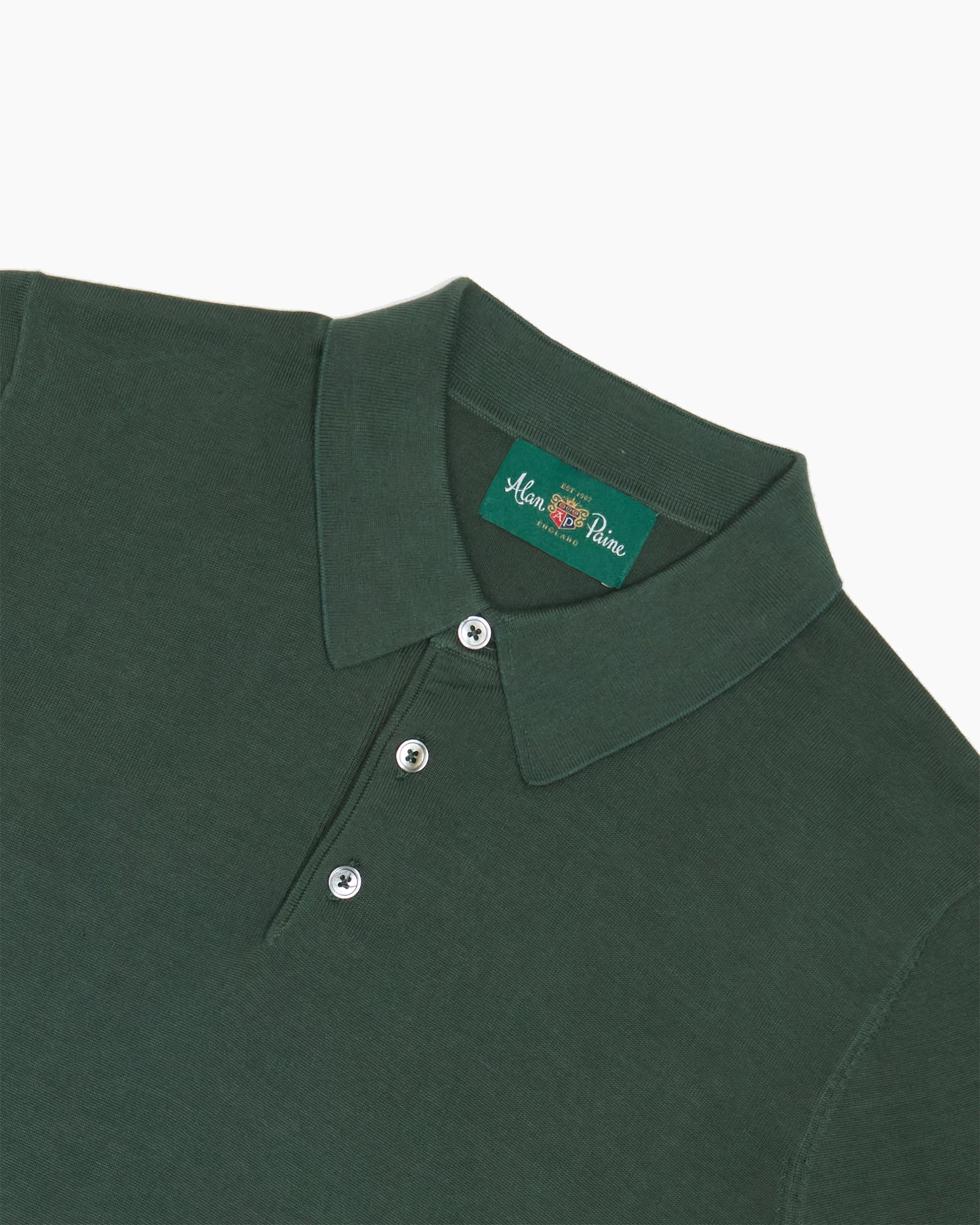 Alan Paine Green Paignton Short Sleeve Polo Shirt sold by John Simons product image thumbnail 2