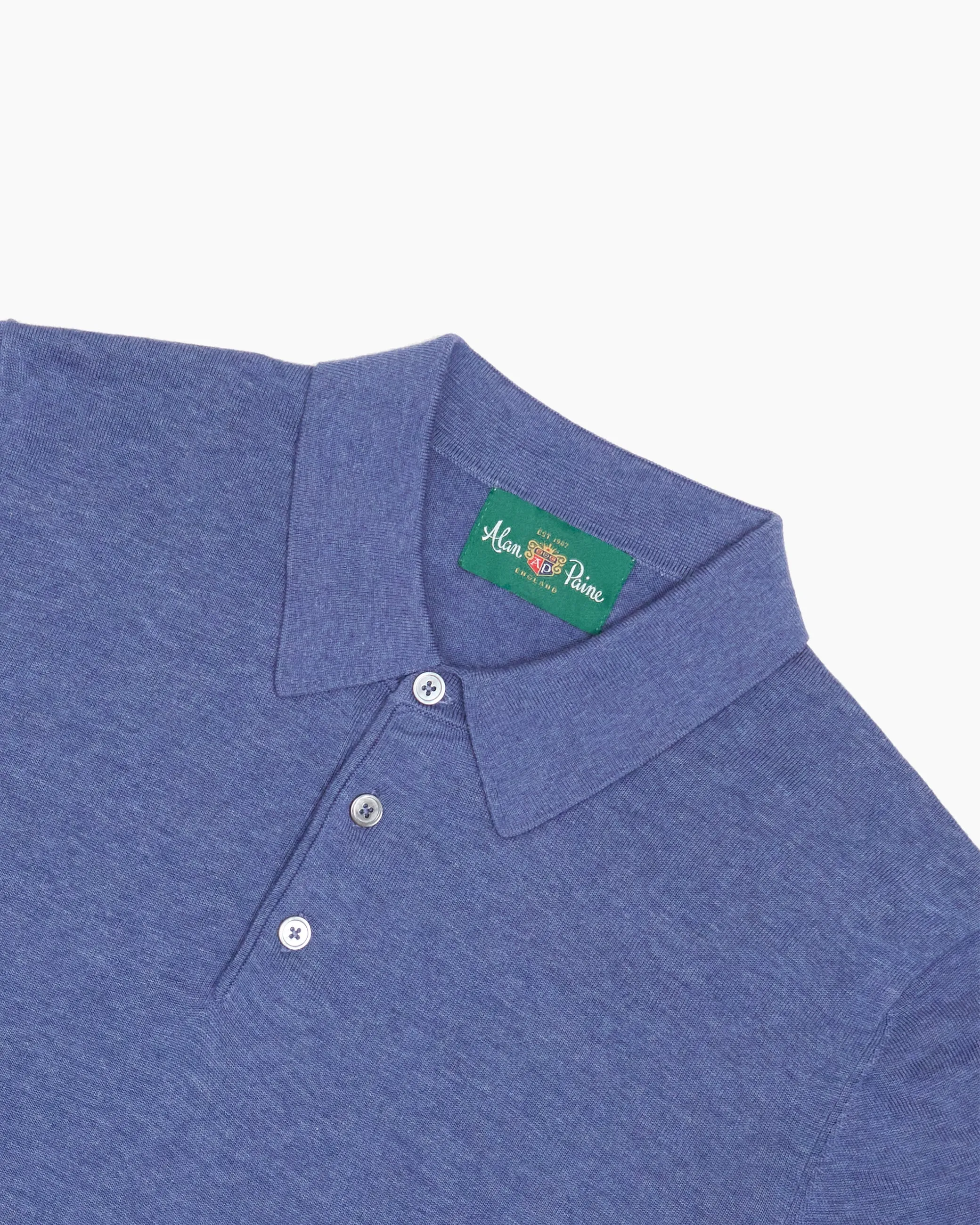 Indigo Mix Paignton Short Sleeve Polo Shirt sold by John Simons product image thumbnail 2