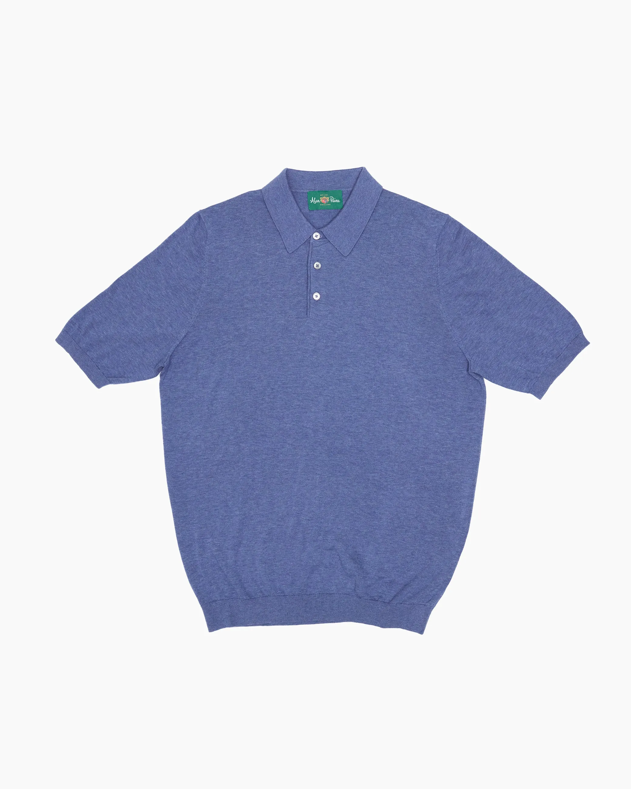 Indigo Mix Paignton Short Sleeve Polo Shirt sold by John Simons