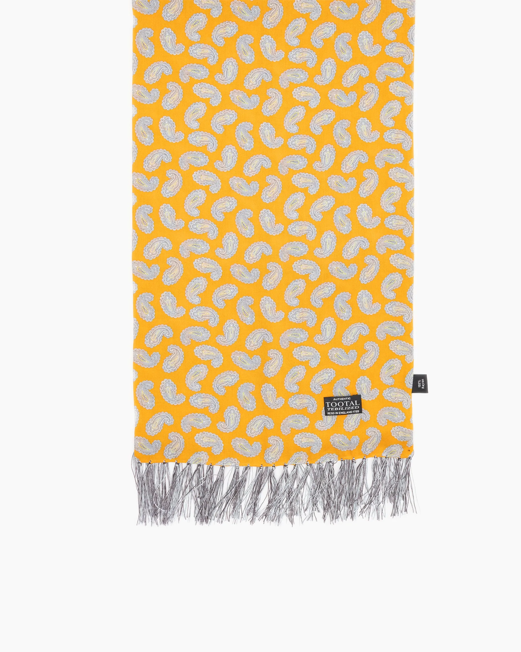 Gold Paisley Fringed Scarf sold by John Simons product image thumbnail 3