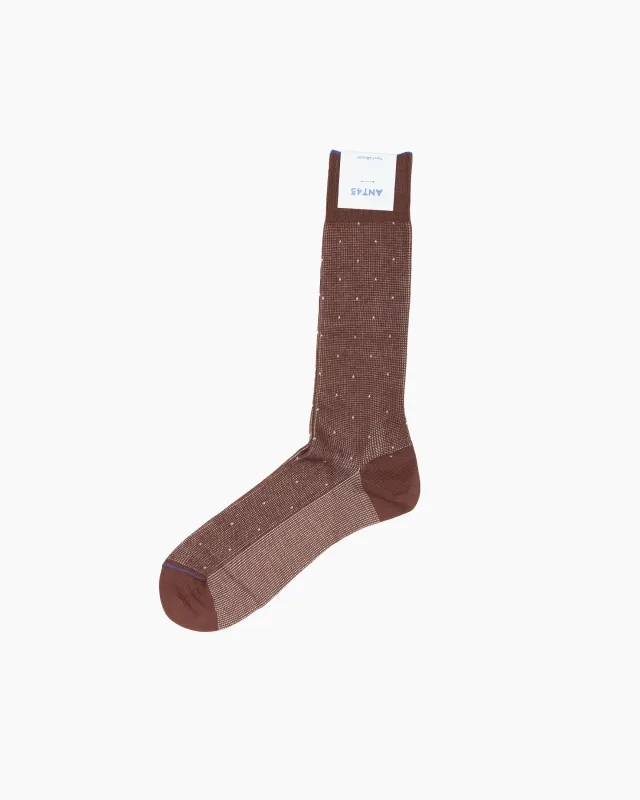 Brown Capri Dotted Sock made by John Simons