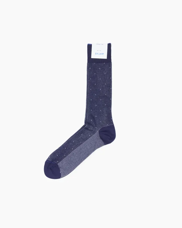 Navy Capri Dotted Sock made by ANT45
