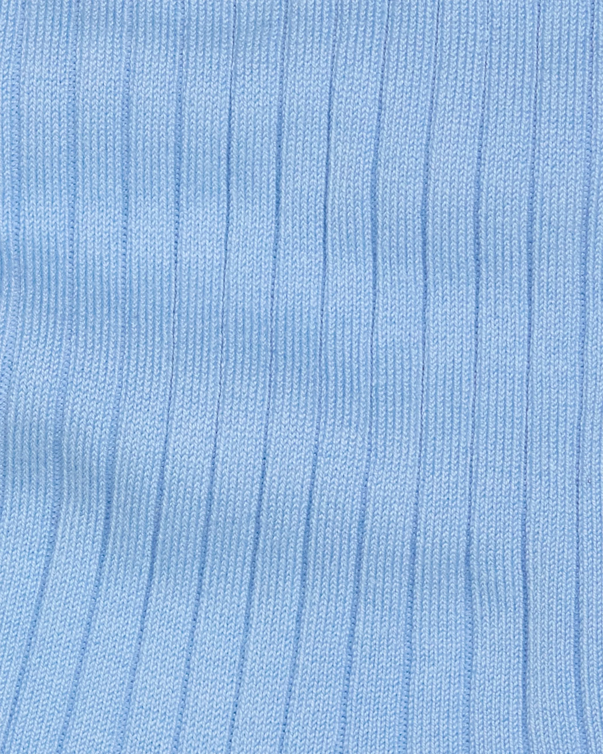Light Blue Short Ribbed Cotton Sock sold by John Simons product image thumbnail 2
