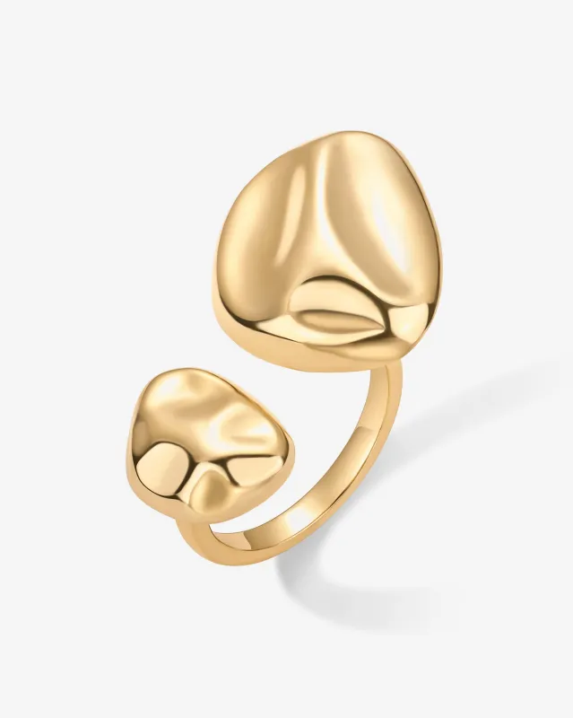 Double Pebble Open Ring sold by PAVOI