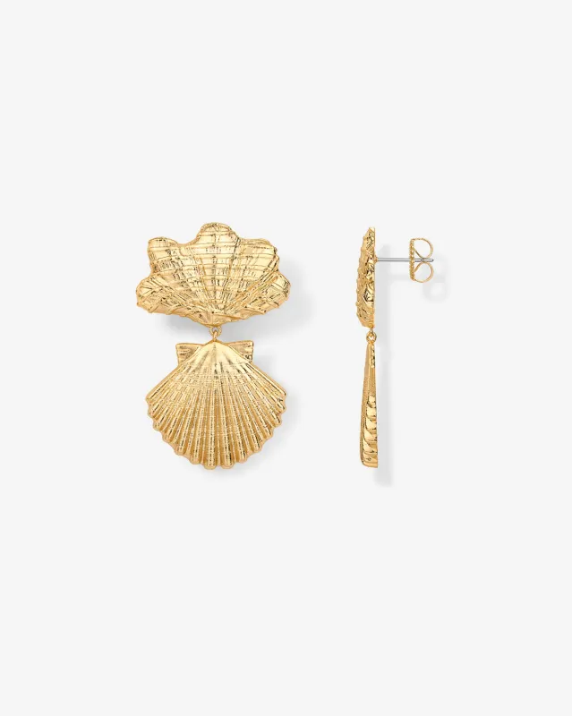 Double Seashell Dangle Earrings sold by PAVOI