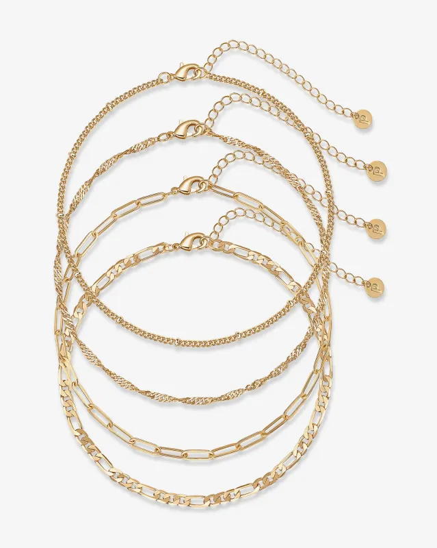 Four Chains Anklet Pack sold by PAVOI