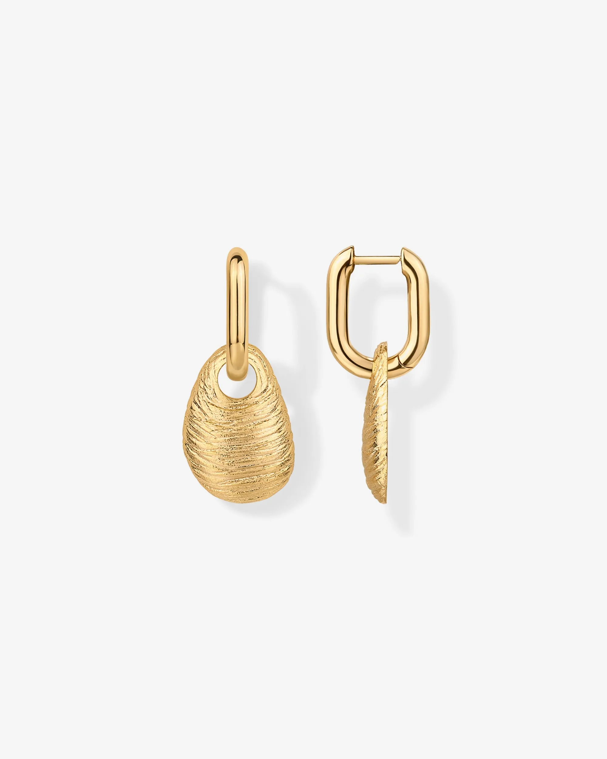 Convertible Seashell Huggie Earrings sold by PAVOI