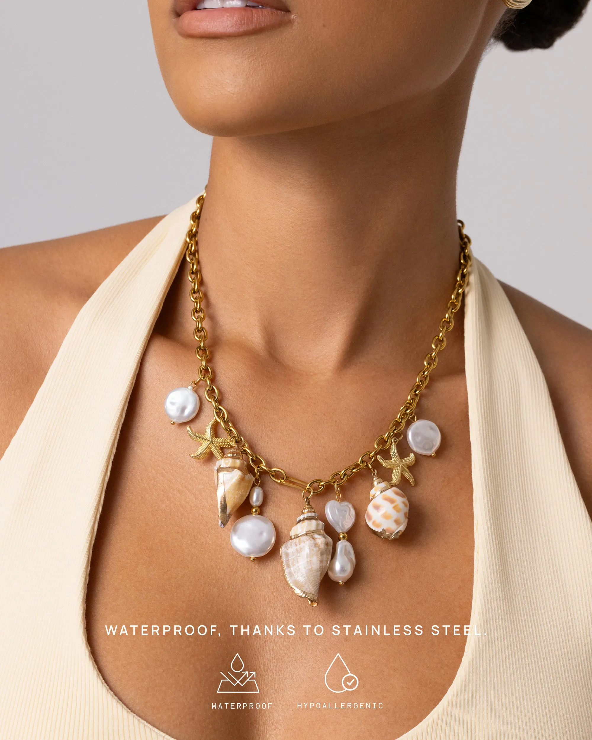 Chunky Beach Charm Necklace sold by PAVOI product image thumbnail 5