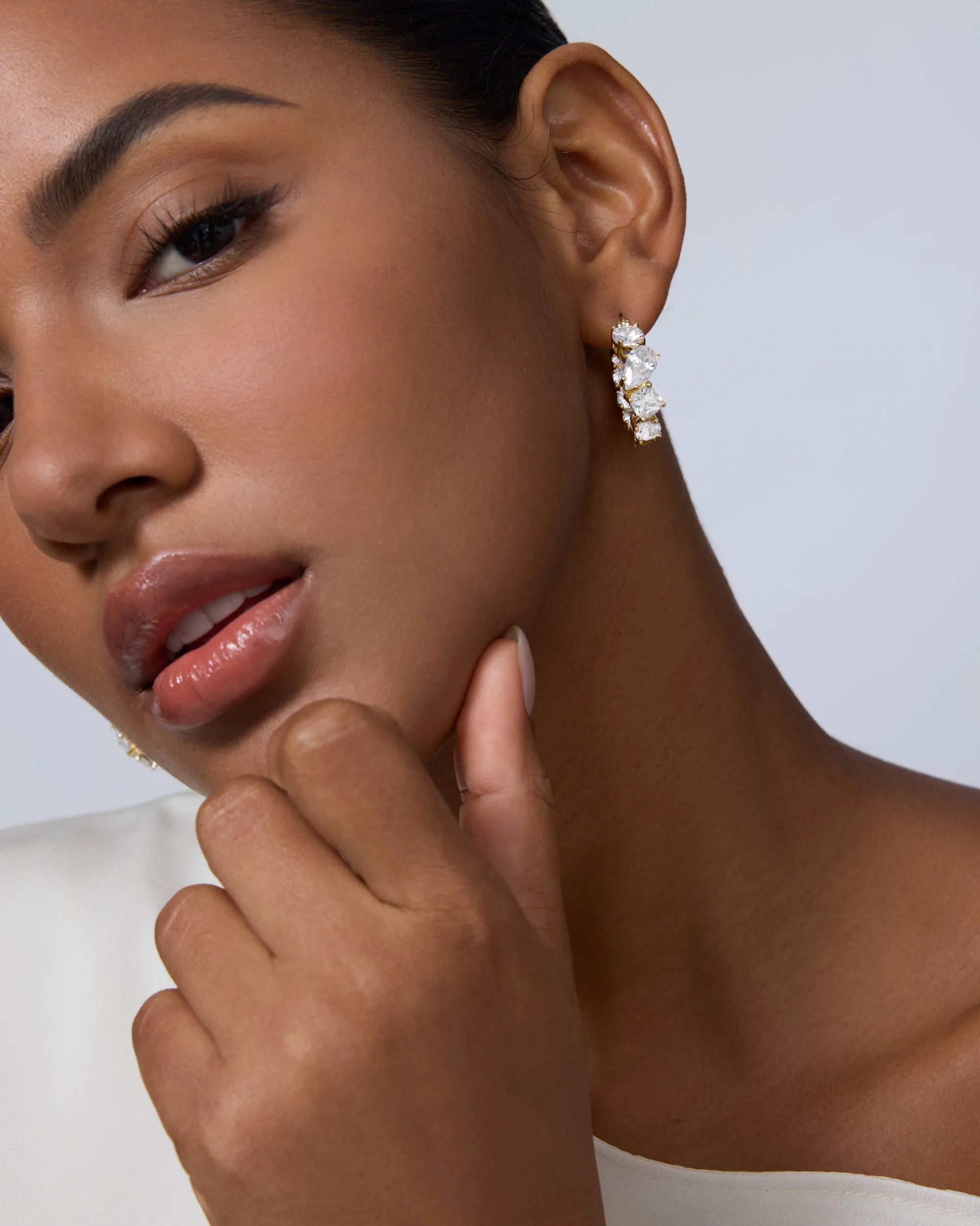 Inside-Out Mixed CZ Hoops sold by PAVOI product image thumbnail 4