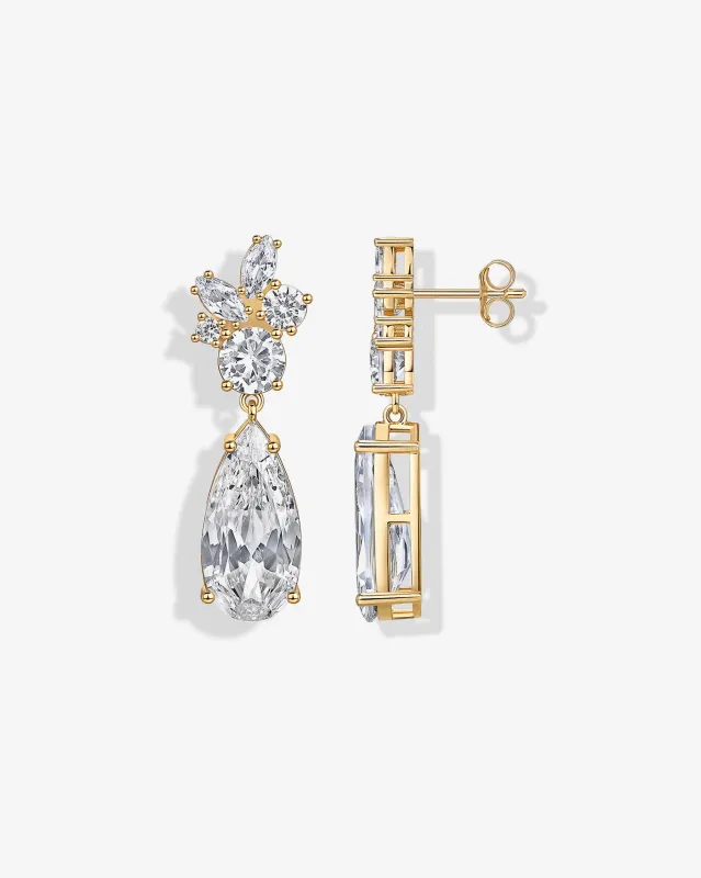 Cluster Pear Drop Bridal Earrings sold by PAVOI