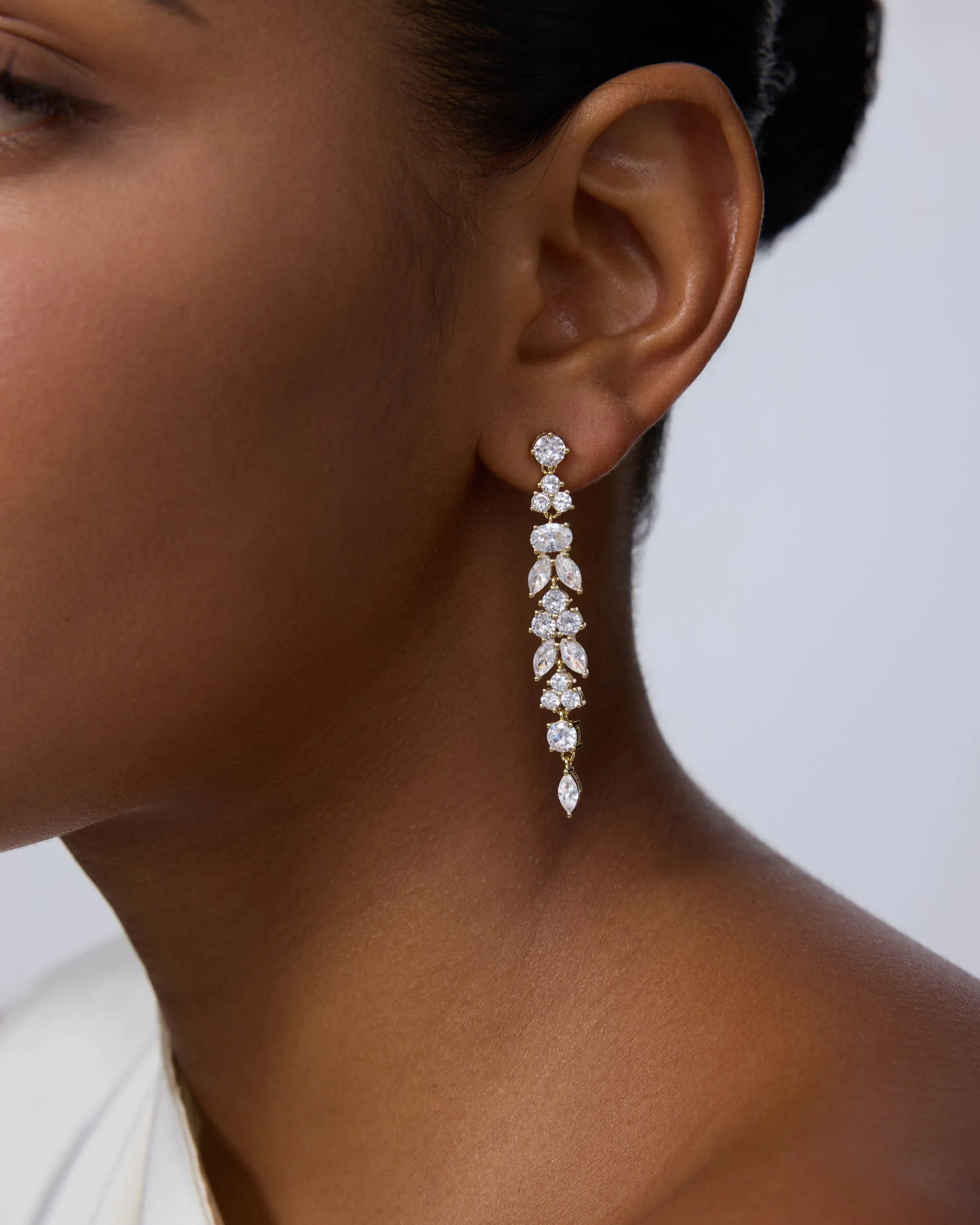 Dewdrop Linear Bridal Earrings sold by PAVOI product image thumbnail 2