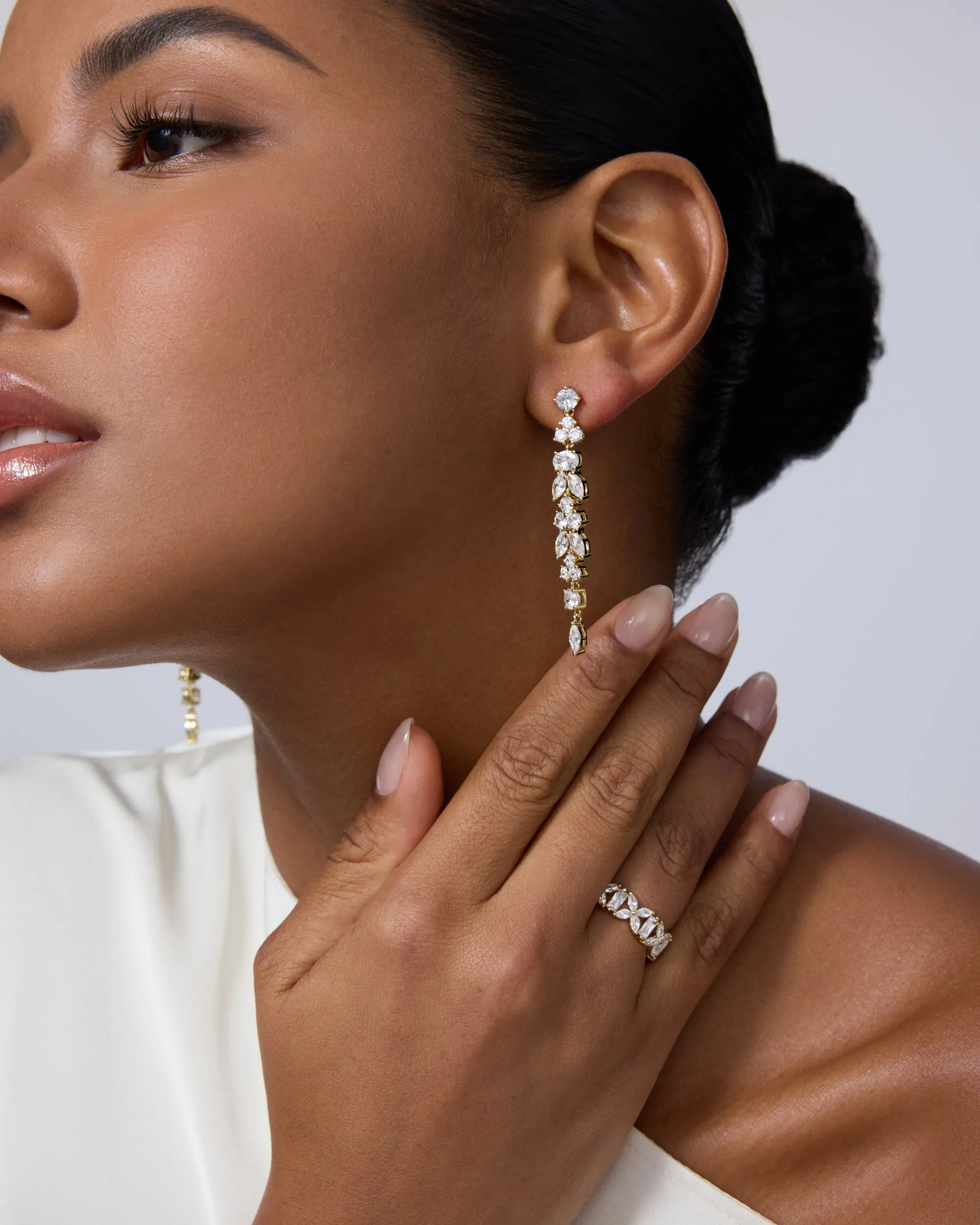 Dewdrop Linear Bridal Earrings sold by PAVOI product image thumbnail 4