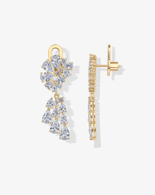 Starburst Cluster Chandelier Earrings sold by PAVOI