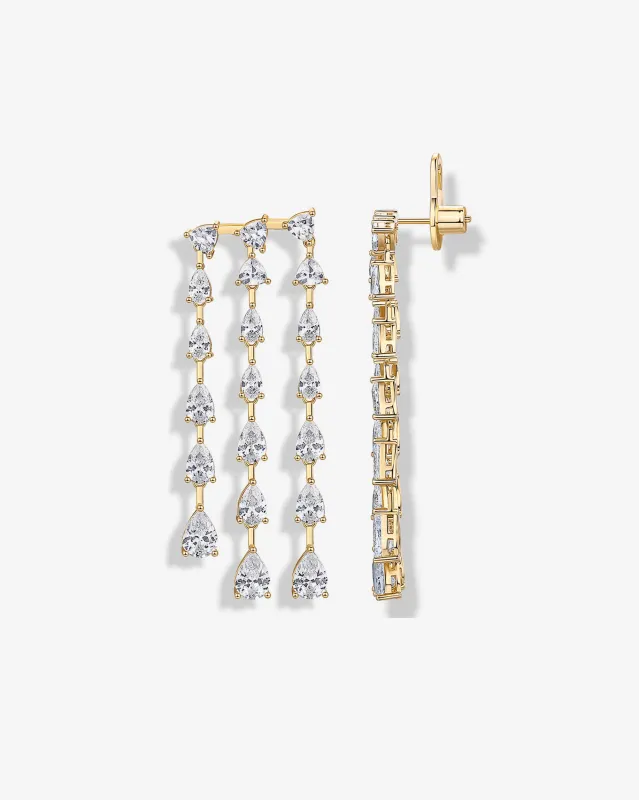 Three Row Linear Bridal Earrings sold by PAVOI
