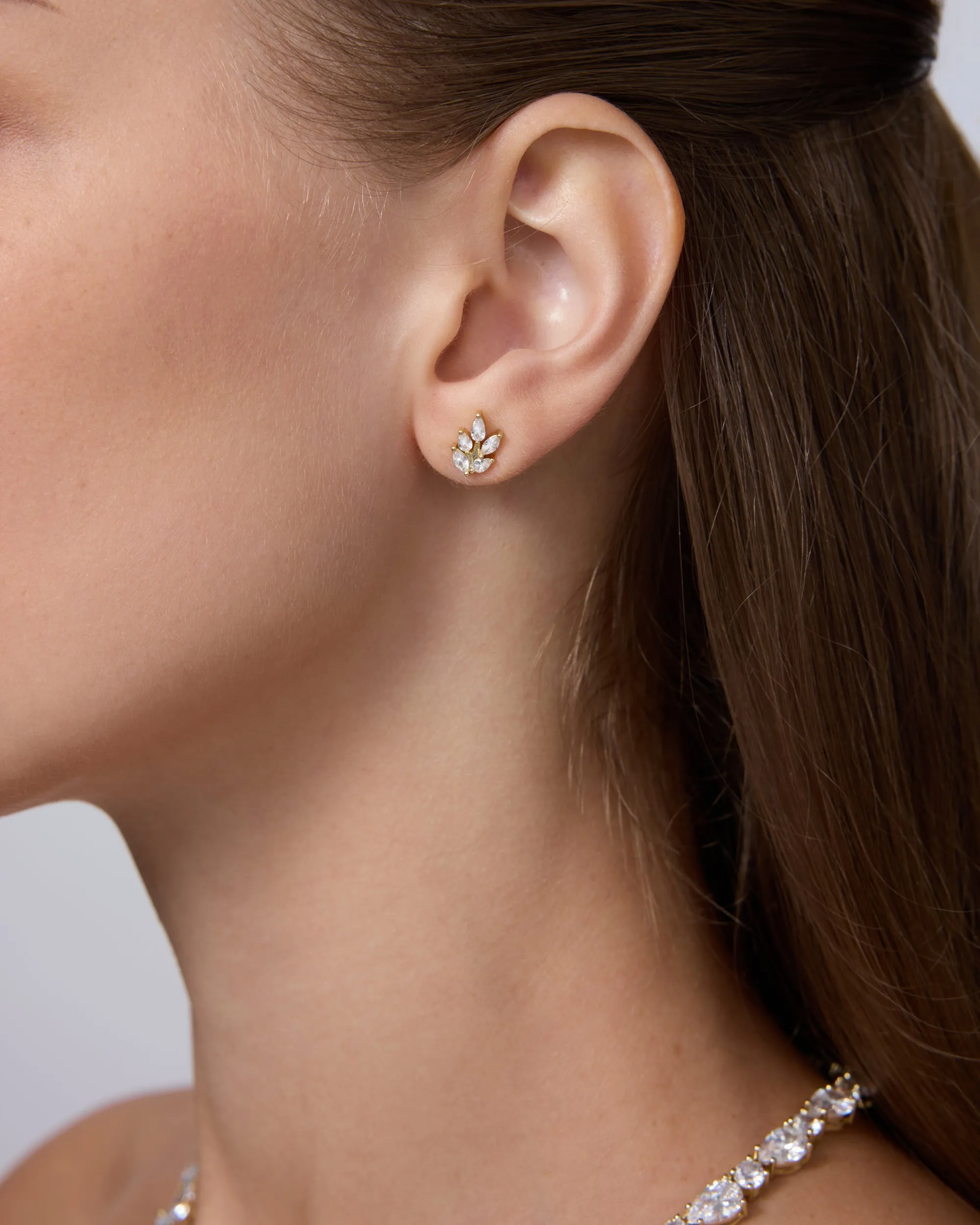 Pear Leaf Bridal Stud Earrings sold by PAVOI product image thumbnail 2