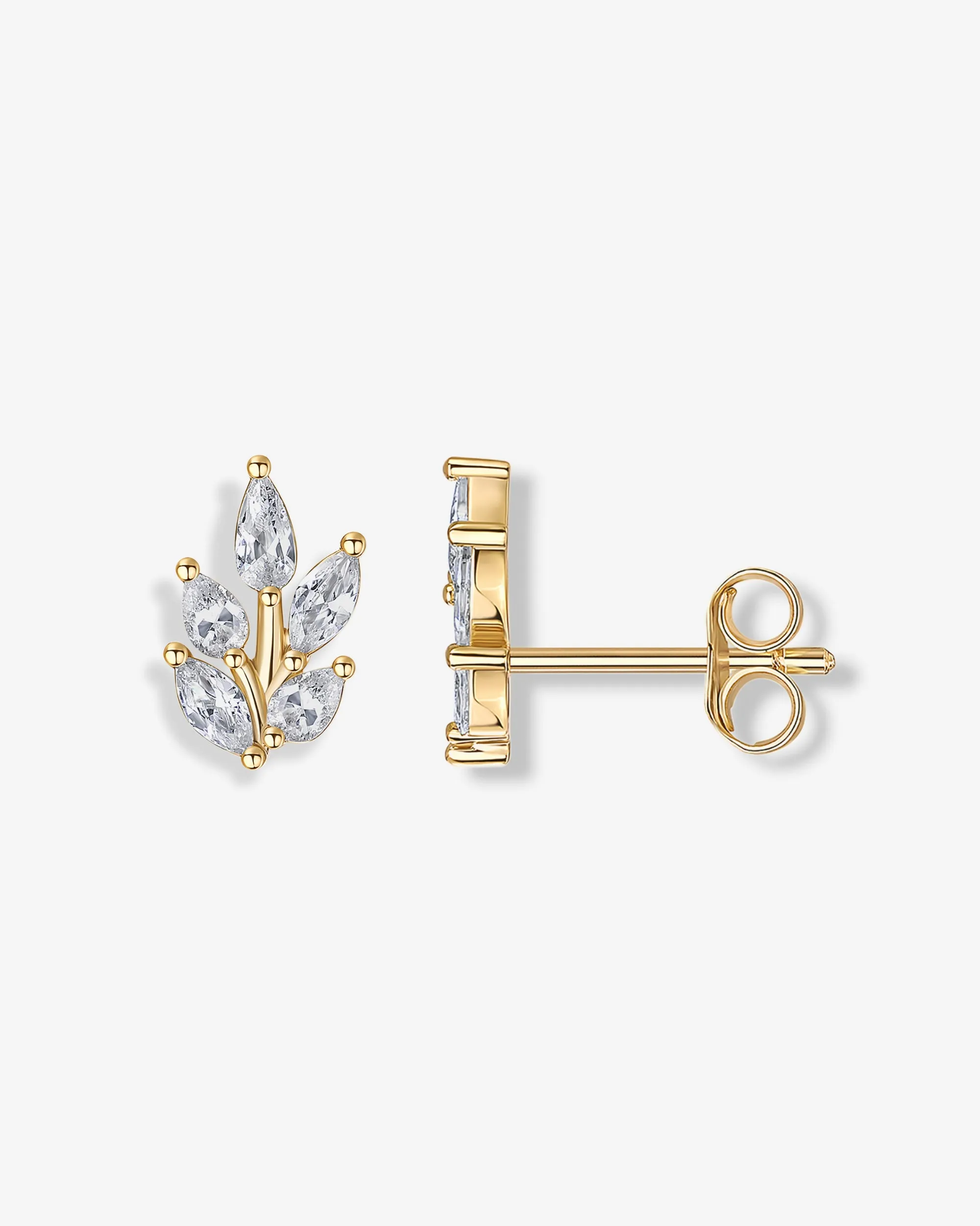 Pear Leaf Bridal Stud Earrings sold by PAVOI