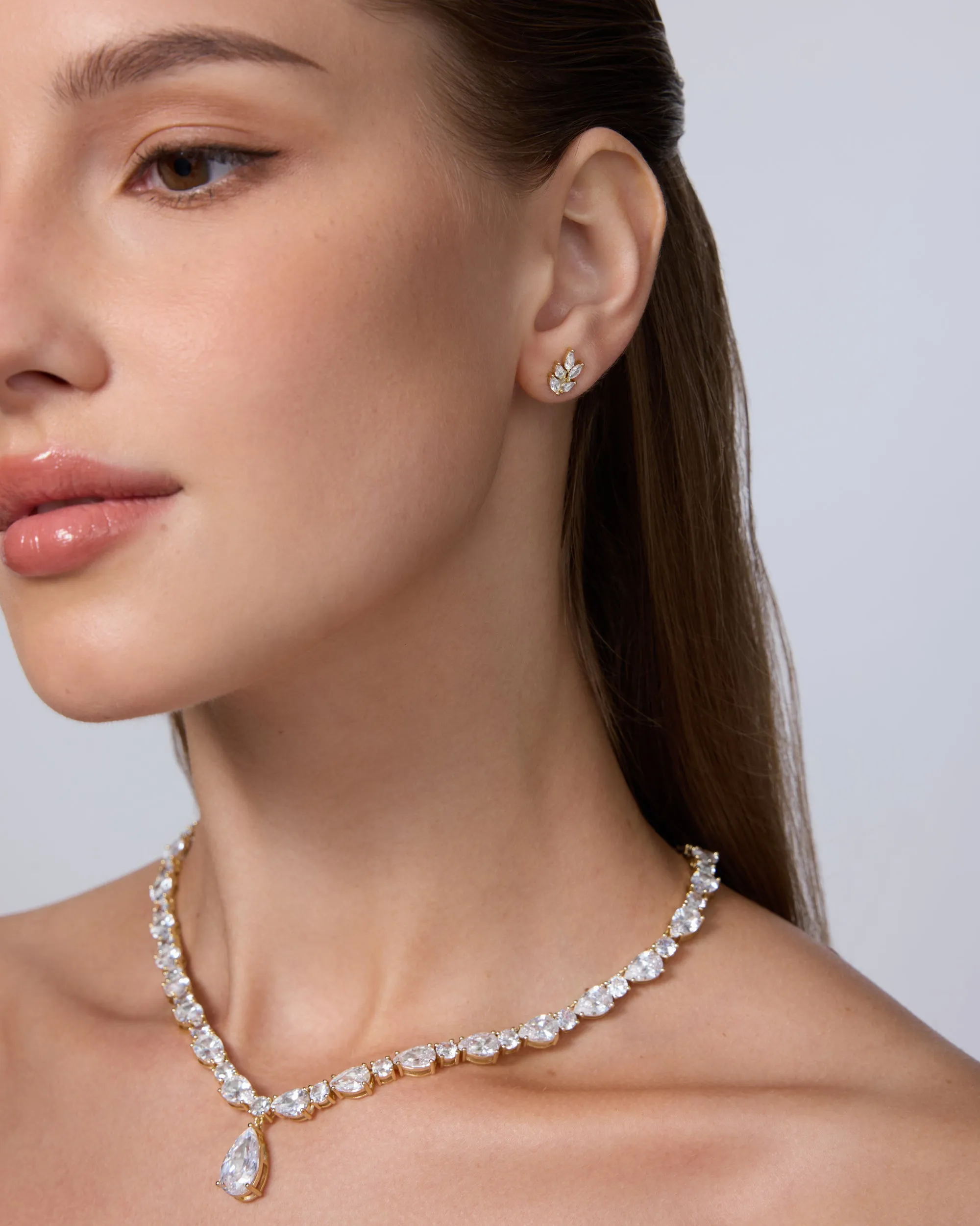 Pear Leaf Bridal Stud Earrings sold by PAVOI product image thumbnail 4