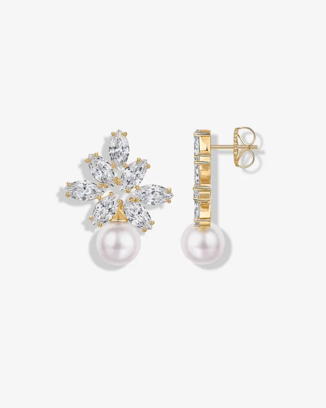 Pearl Cluster Bridal Earrings sold by PAVOI