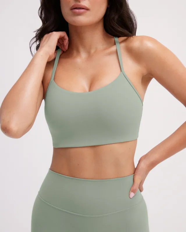 Athleisure Y-Back Buttery Soft Low Support Seasonal Bra sold by PAVOI