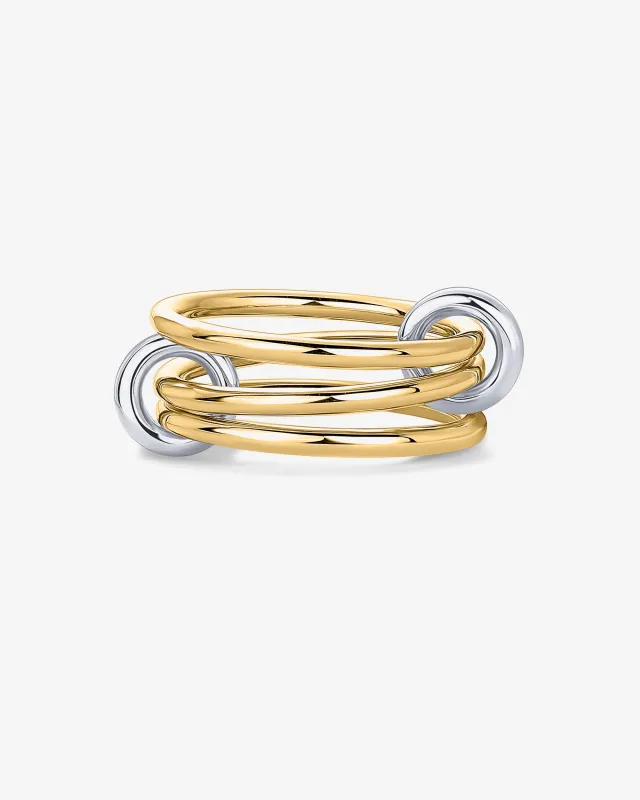 Interlocked Two-Toned Statement Rings sold by PAVOI
