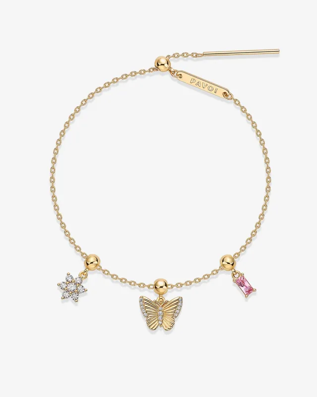 Bloom & Shine Sliding Charm Bracelet Set sold by PAVOI