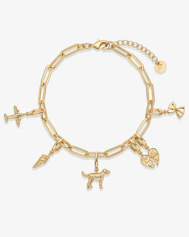 Cherished Connections Charm Paperclip Bracelet Set made by PAVOI