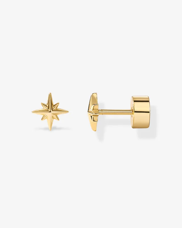 North Star Flat Back Stud Earrings sold by PAVOI