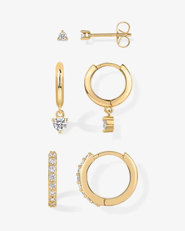 Earscape CZ Earring Trio sold by PAVOI