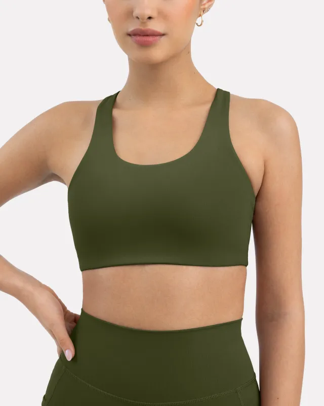 Performance High-Support Racerback Sports Bra sold by PAVOI