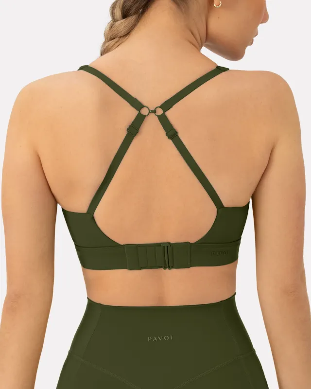 Supportive High-Support Padded Convertible Sports Bra sold by PAVOI