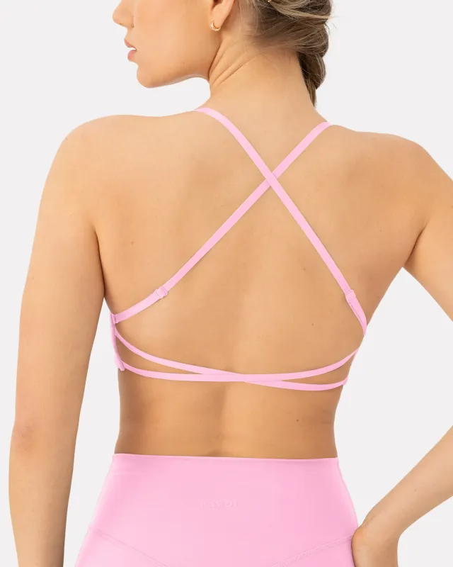 Athleisure Criss-Cross Strap Low-Impact Sports Bra sold by PAVOI