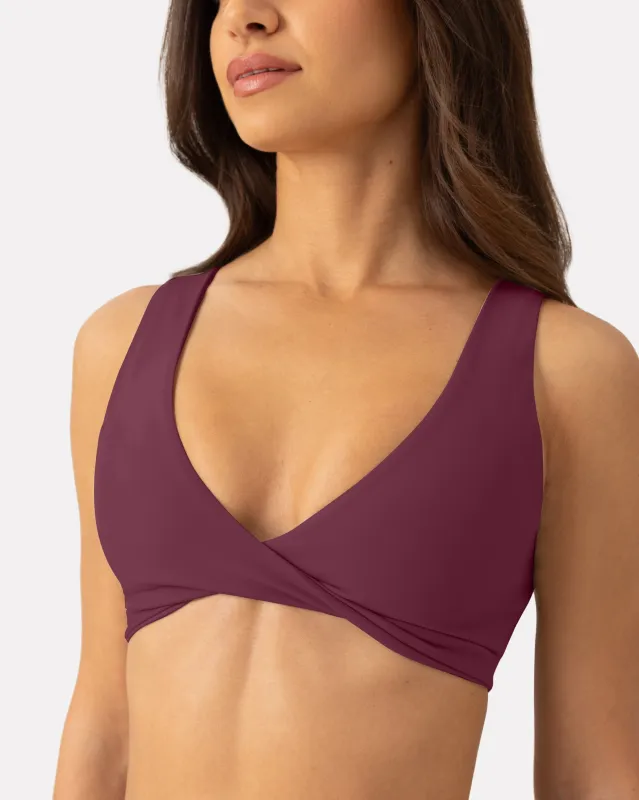 Athleisure Twist-Front Reversible Low-Impact Sports Bra sold by PAVOI