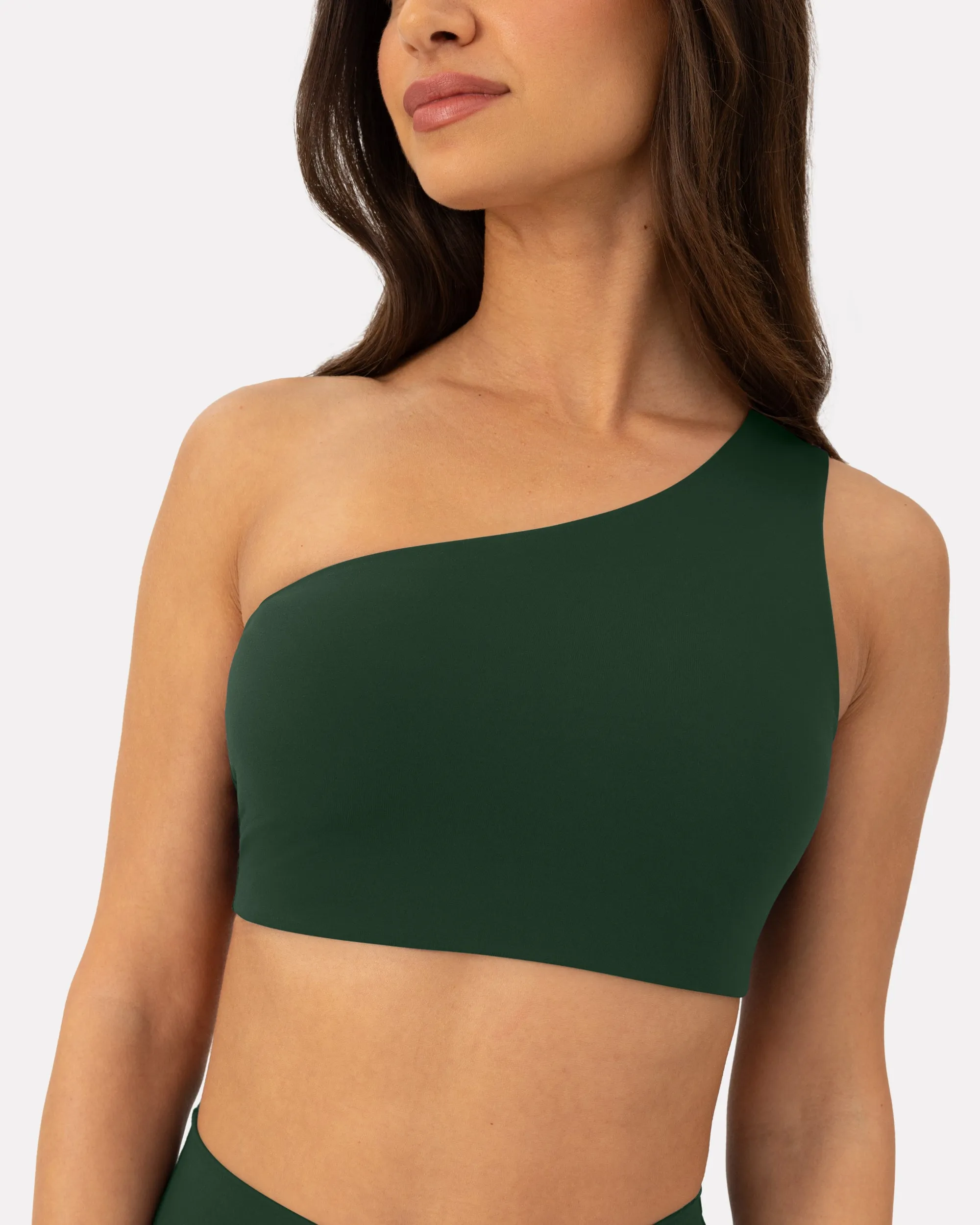 Athleisure One-Shoulder Low-Support Sports Bra sold by PAVOI