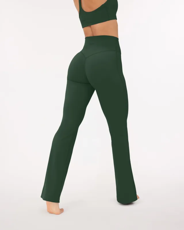 Athleisure Short Length Flared Leggings sold by PAVOI