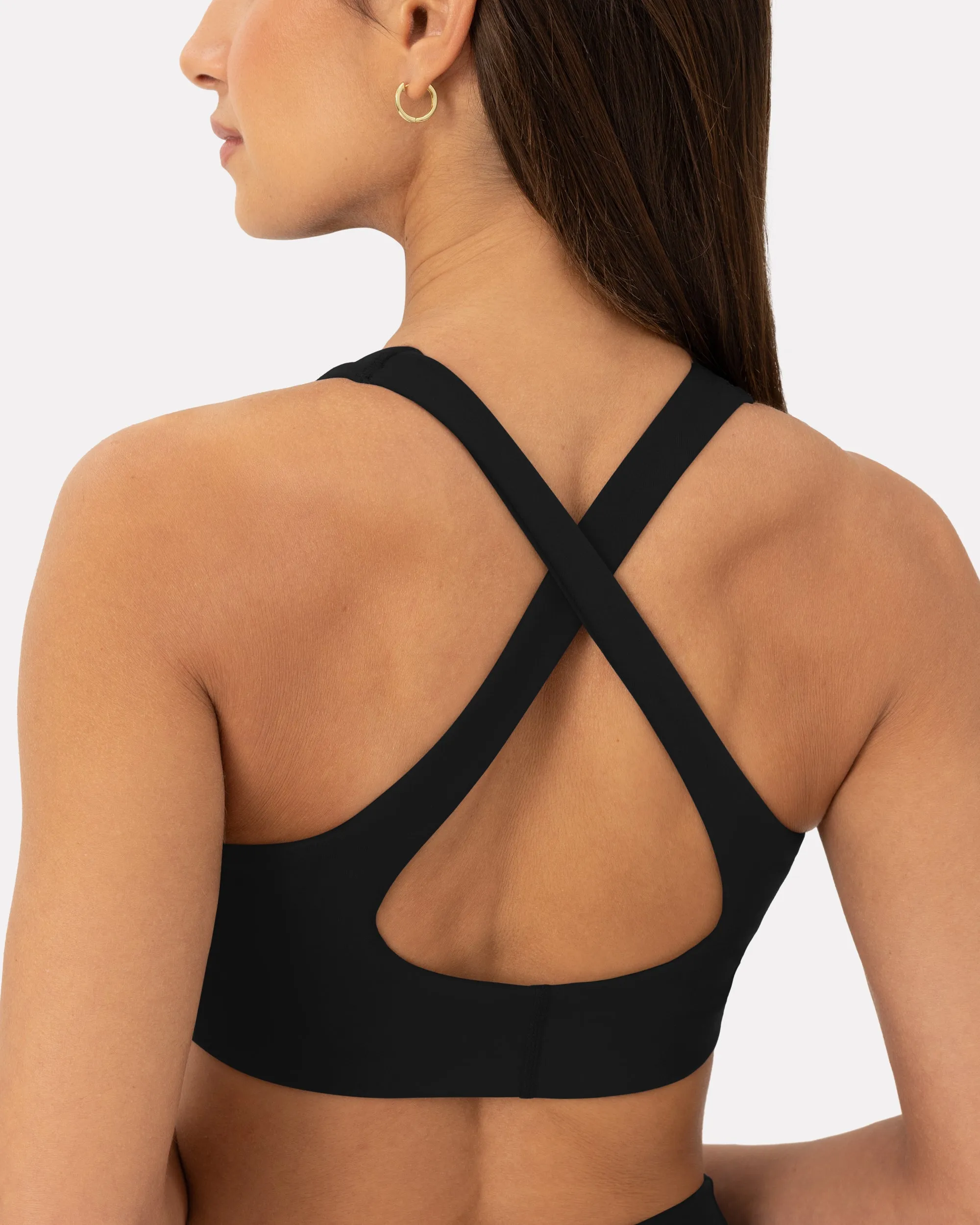 Athleisure Strappy Scoop High-Support Sports Bra sold by PAVOI