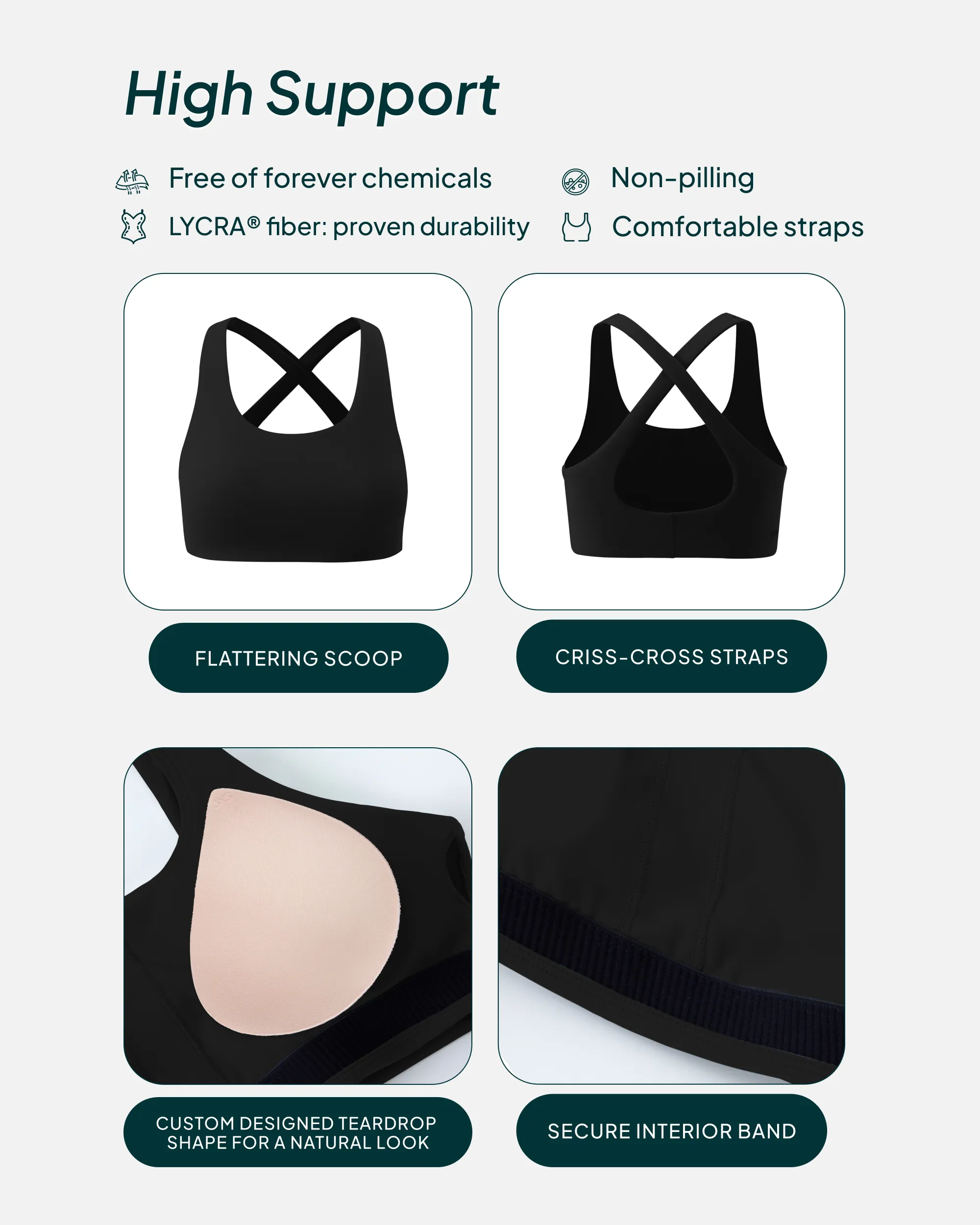 Athleisure Strappy Scoop High-Support Sports Bra sold by PAVOI product image thumbnail 4