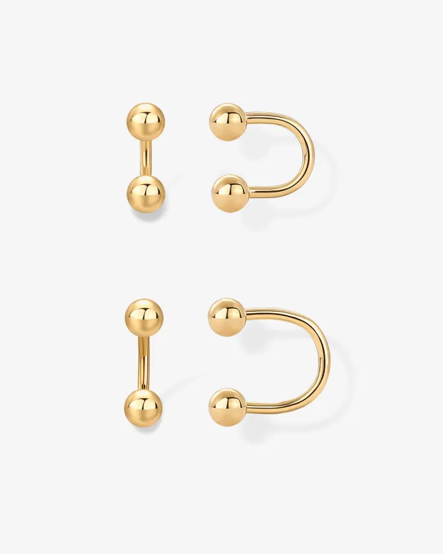 Ball Half Hoop Huggie sold by PAVOI