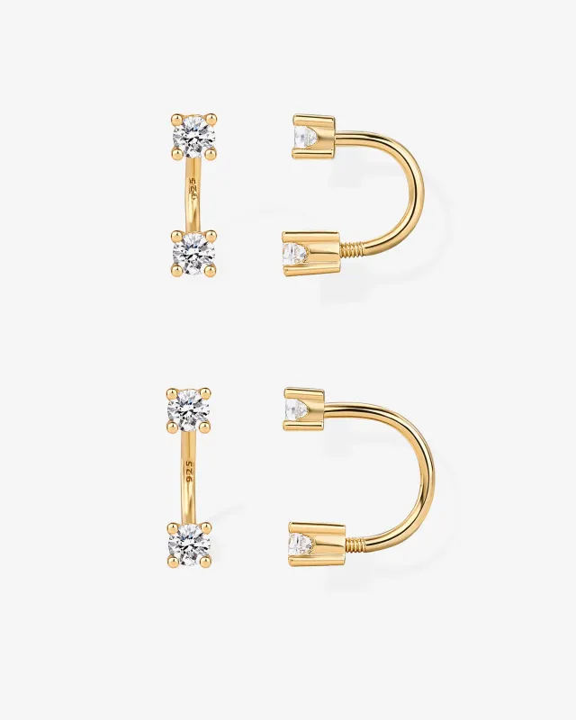 Sparkle Half Hoop Huggie sold by PAVOI