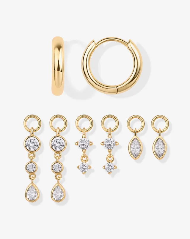 Mix and Match Huggie and Charms Set sold by PAVOI