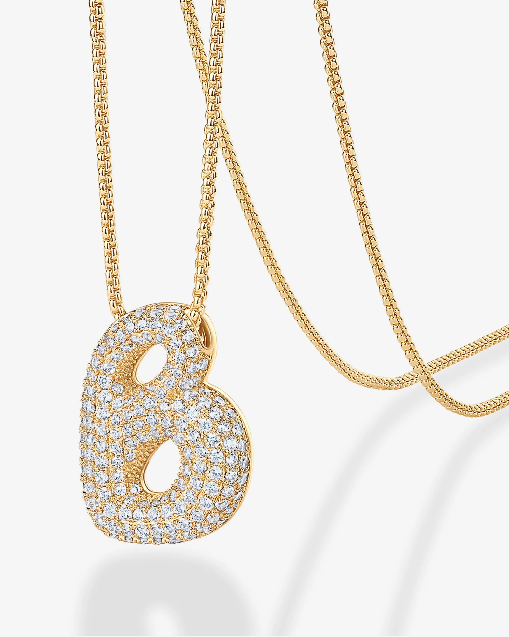 Sparkling Bubble Letter Pendant Necklace sold by PAVOI product image thumbnail 5