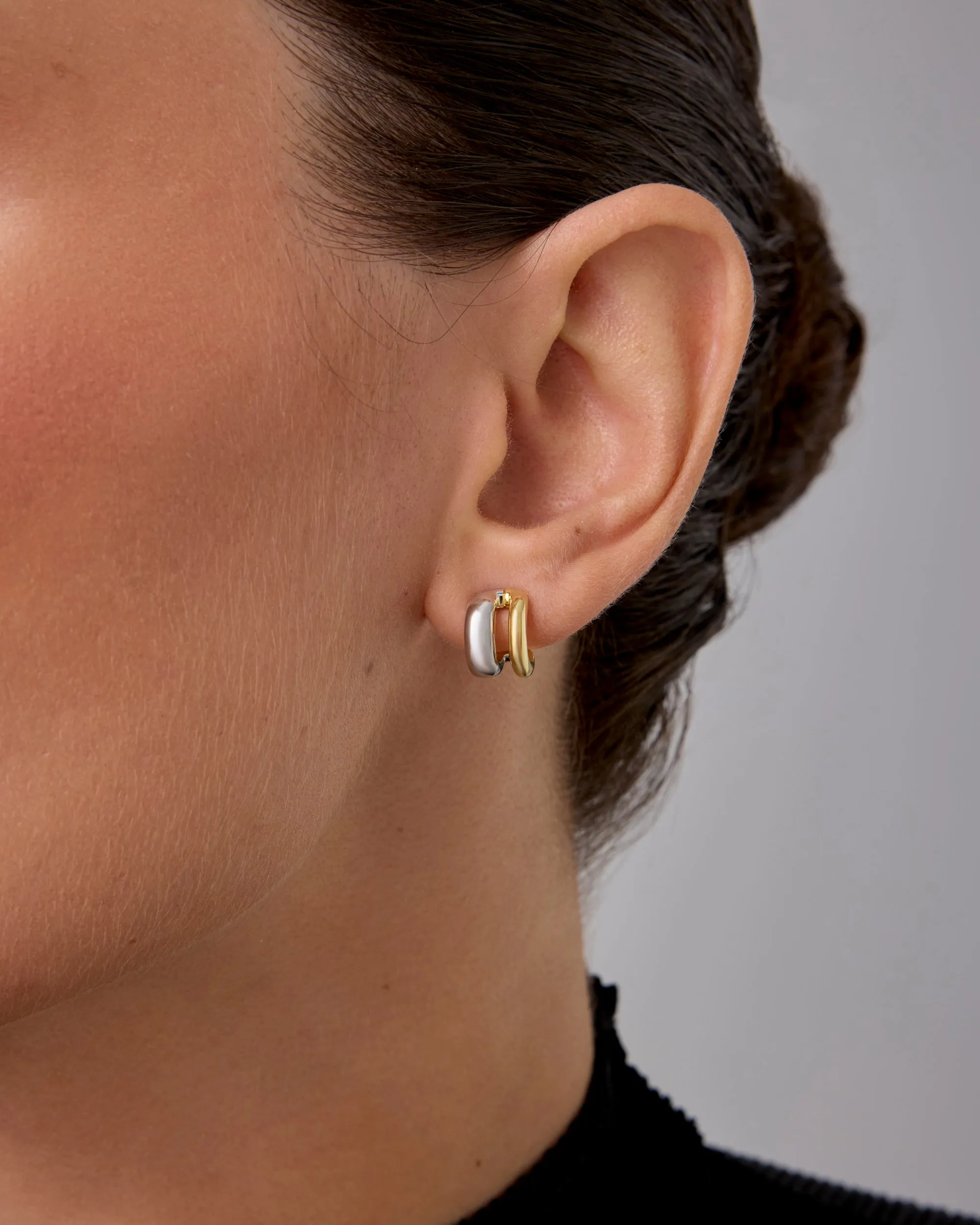 Seeing Double Two-Tone Hoops sold by PAVOI product image thumbnail 2