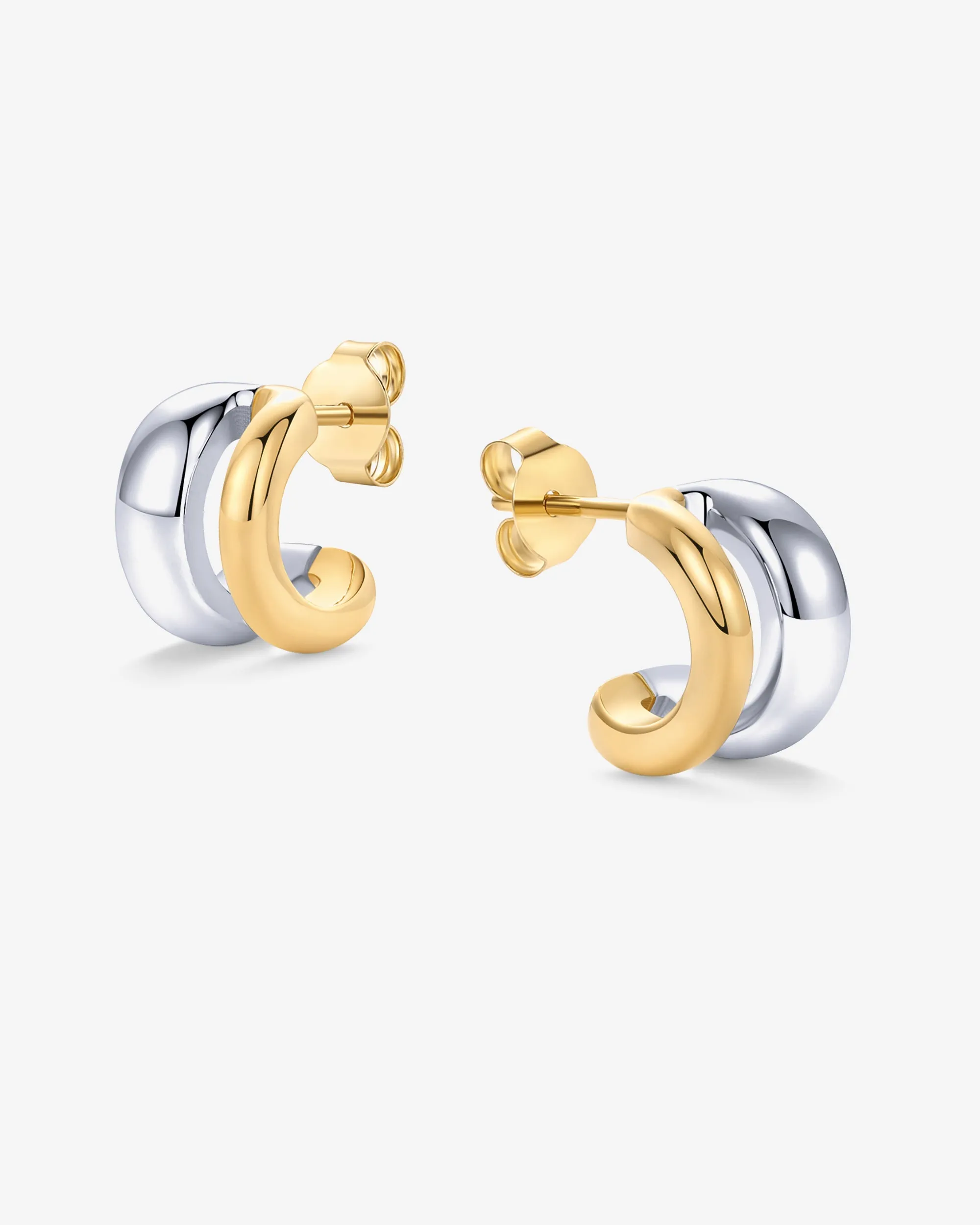 Seeing Double Two-Tone Hoops sold by PAVOI product image thumbnail 3