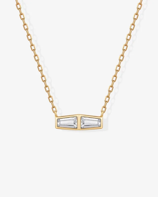 Double Baguette Necklace sold by PAVOI